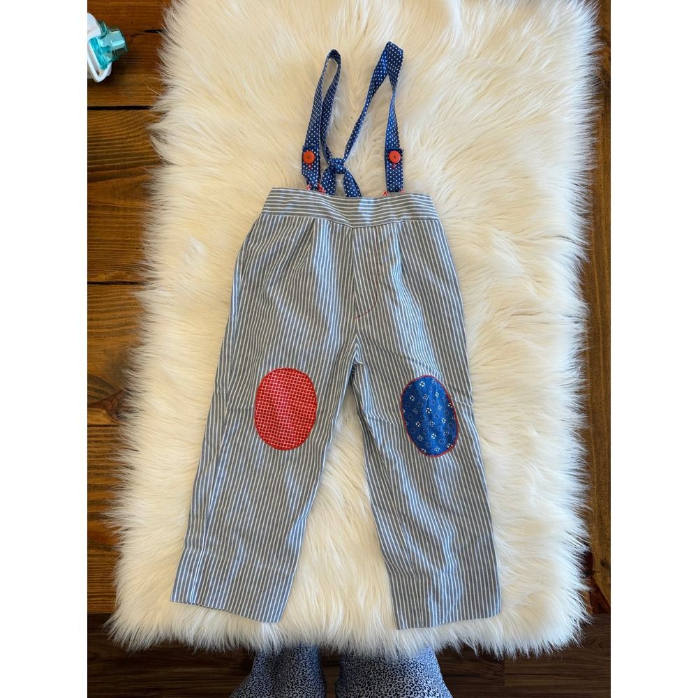 Vintage overalls knee patches size 12/18m EUC
